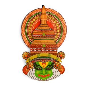Traditional Kathakali Wooden Wall Hanging – Kerala Classic Pooja & Home Decor (10 Inches)